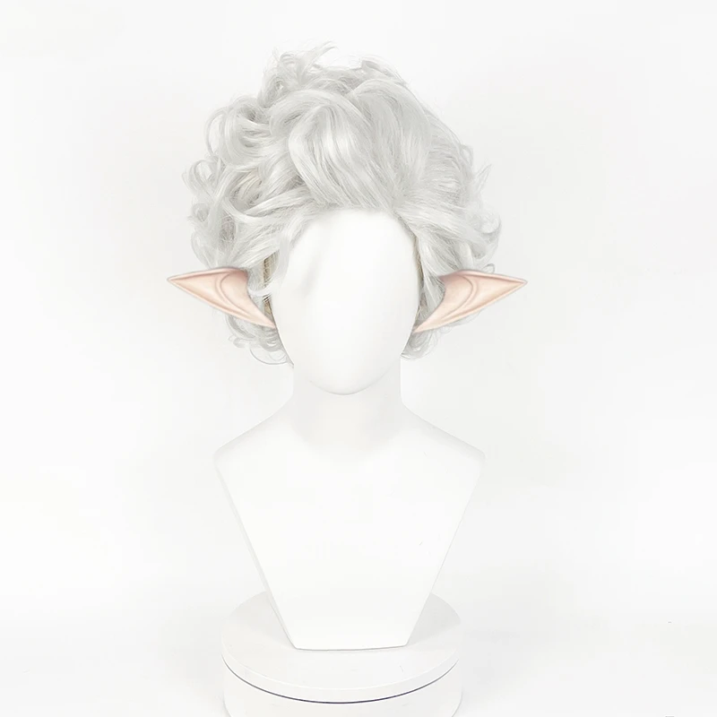 Astarion Cosplay Wig Baldur's Gate3 Vampire Wig High Quality Slivery Curly Heat Resistant Hair Anime Cosplay Wigs