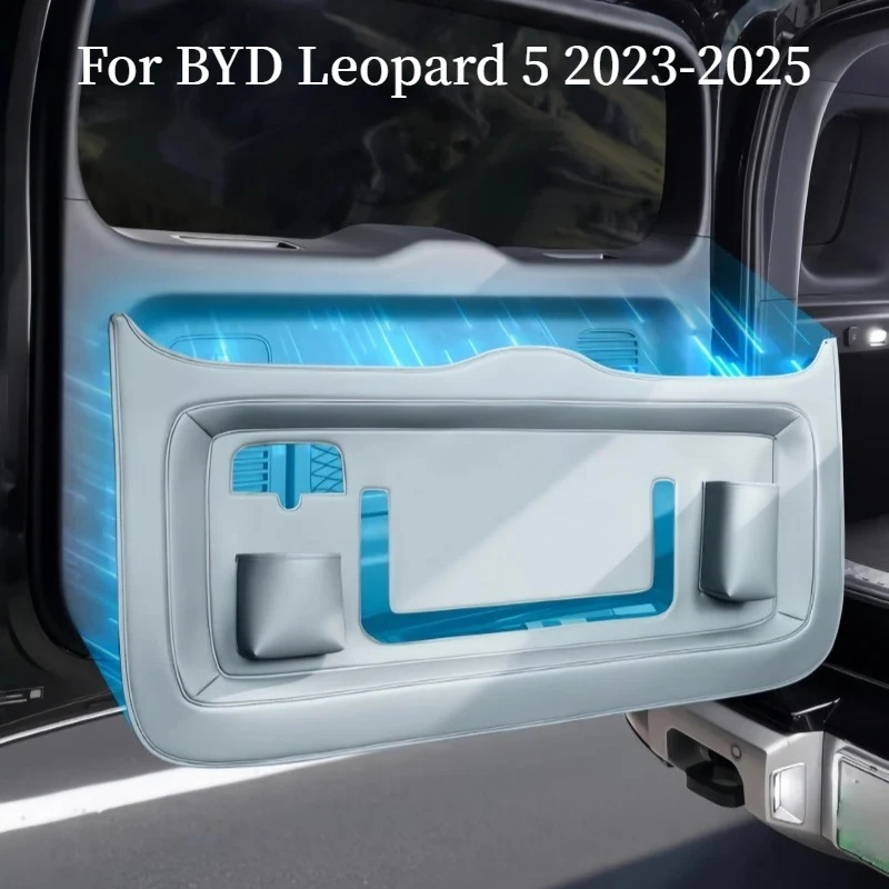 Auto Tailgate Protective Pad with Storage Pocket For BYD Leopard 5 2023-2025 Car Trunk Modification Accessories