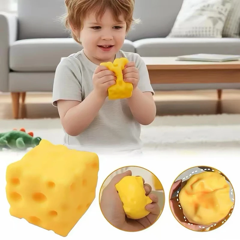 10pcs/lot 5cm 7cm Giant Cheese Squeeze Toy Extra Squishy Fidget Figurines Slow Rebound Shapeable Venting Ball for Adults Gifts