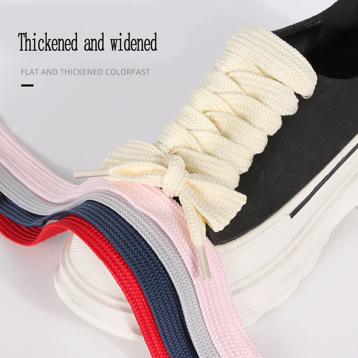 1 Pair Fat Shoe Laces for Sneakers Boots, 3/4'' Wide Athletic Shoelaces, Shoe Strings