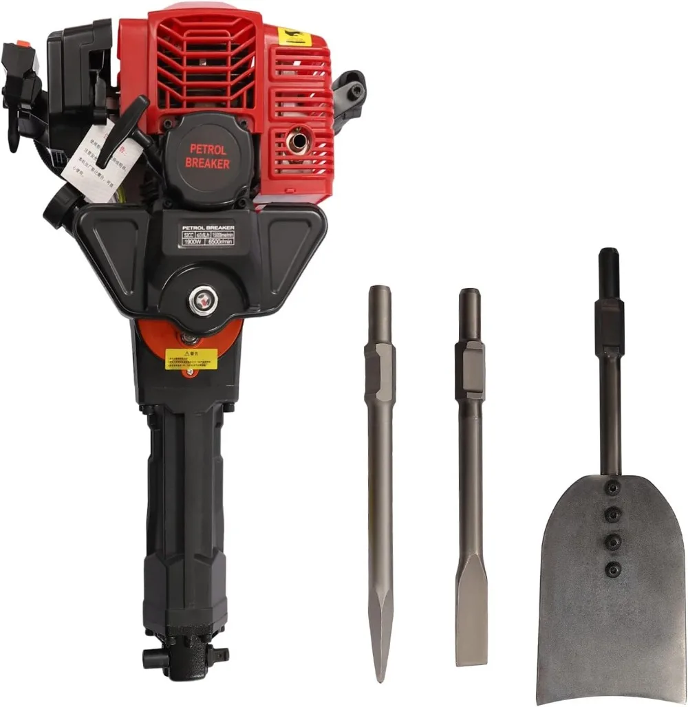 

2 Stroke Portable Garden Tree Digger with 3 Tool(Shovel,Pointed Pickaxe and Flat Pickaxe), Hand-held Air-Cooled Digging Machine