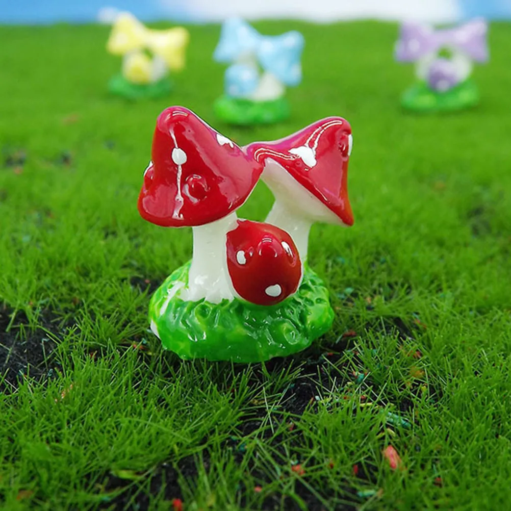 

20pcs Miniature Resin Mushrooms for Bonsai Decorations Lightweight Portable Gifts Mini Mushrooms Bonsai Craft Statue