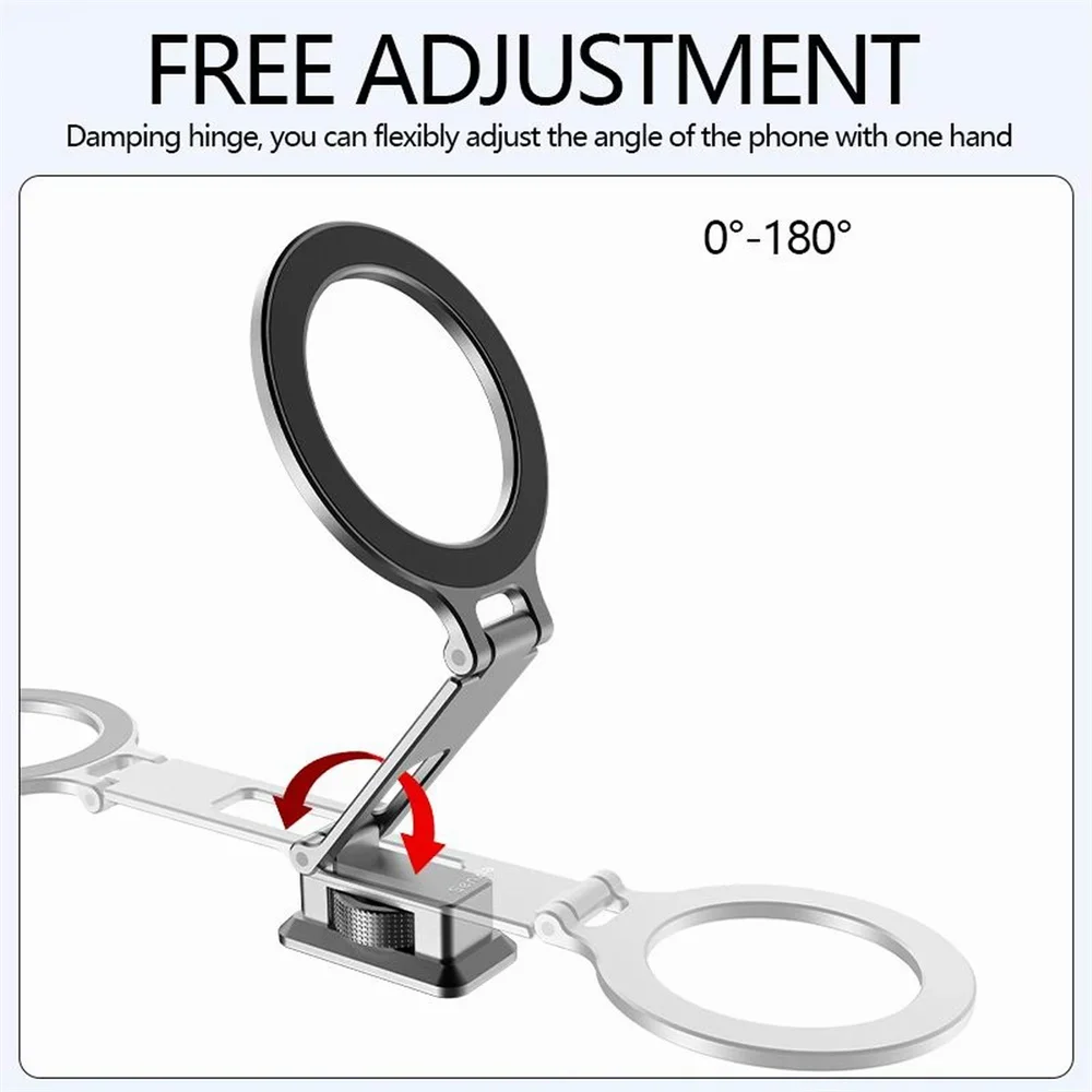 Podwójna gorąca stopka i magnetyczny uchwyt na telefon Arca - aluminiowy wspornik do iPhone'ów Magsafe, Android, monitorów na aparacie