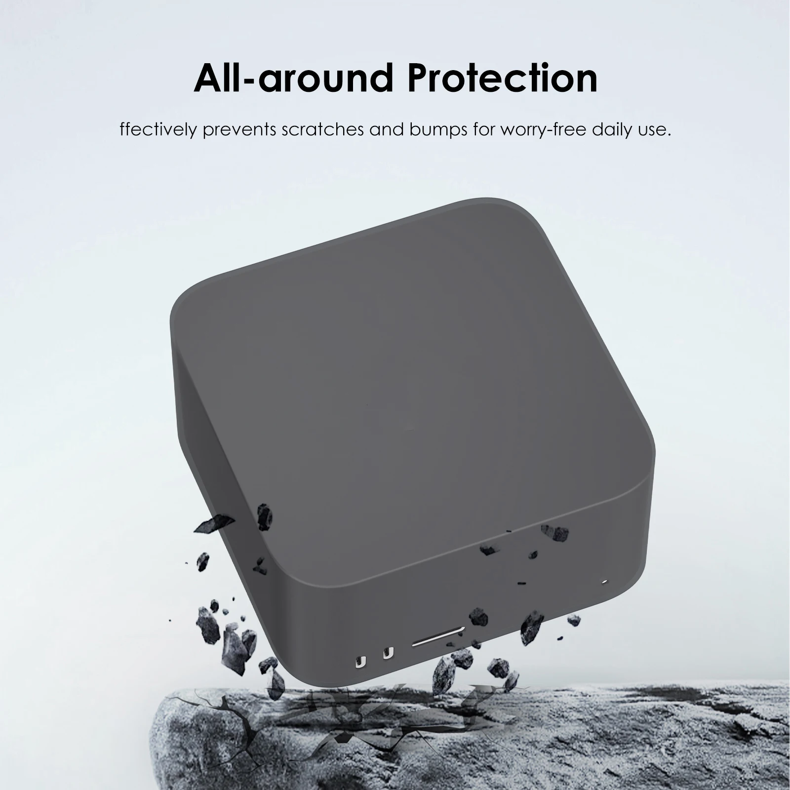 

Защитный чехол для Mac Studio M4 Max 2025 с точным отверстием силиконового чехла для Mac Studio 2025, полупрозрачный черный чехол