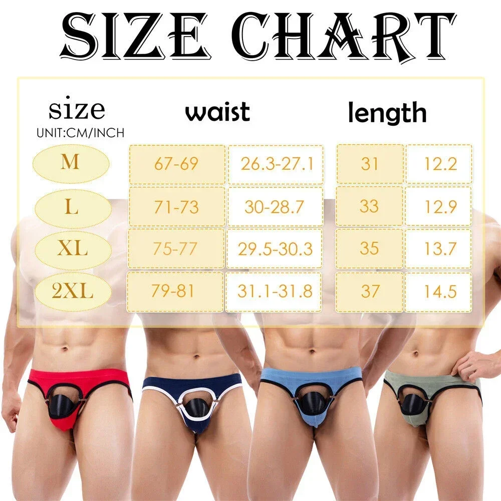 Sexy Men Open Front Hole Briefs Backless G-string Thongs Invisible Underwear Sissy Panties Exposed Lingerie Male Jockstrap