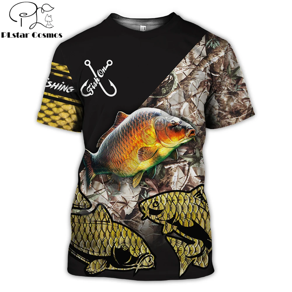 

Summer Fashion Mens t shirt Bass/Walleye/Carp Fishing 3D All Over Printed Unisex Short sleeve T-shirt Casual Tee tops TX240