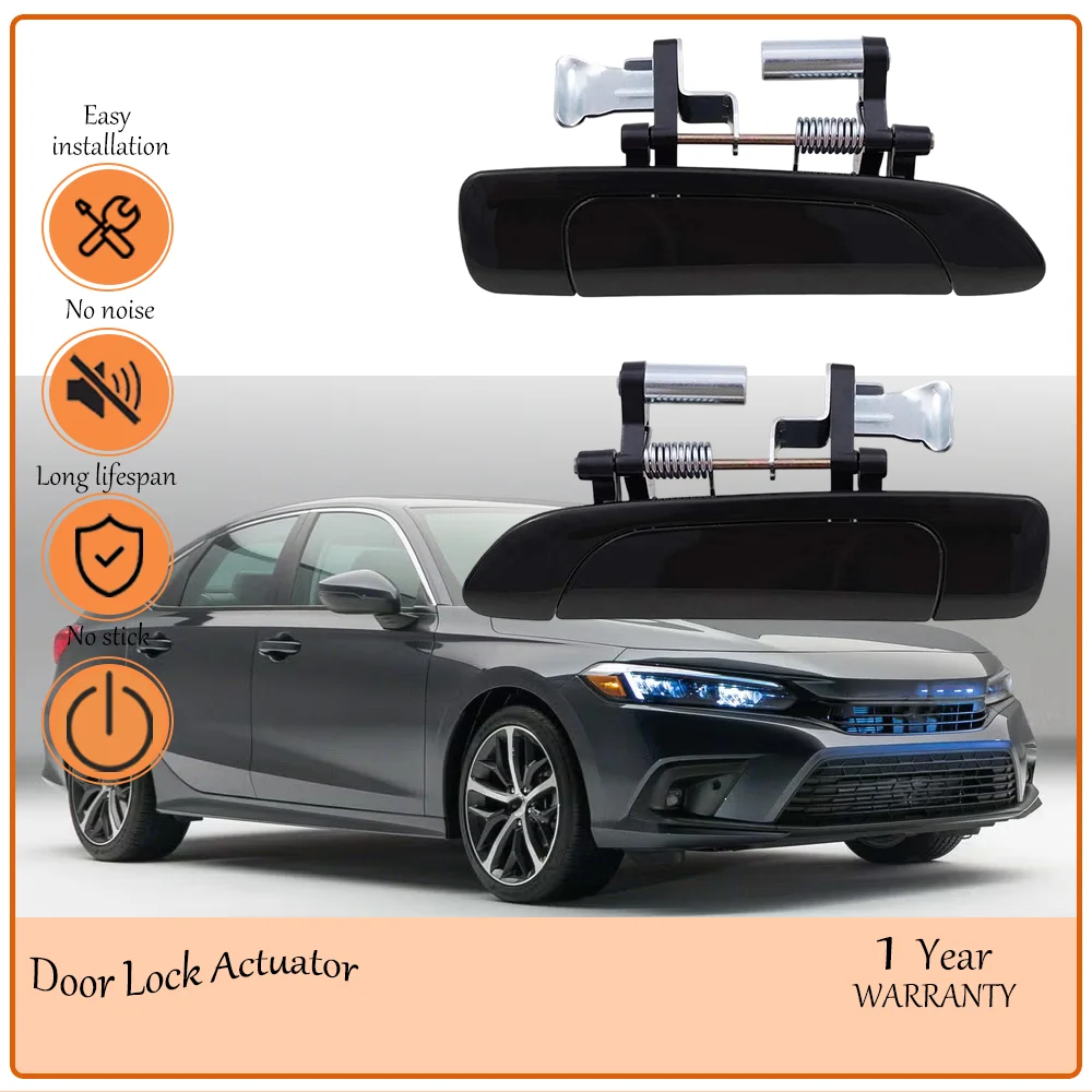 Black Pair Set Rear Outside Exterior Door Handle Without Hole for Honda Civic Sedan Rear Door oem 72680S5A003,72640S5A003