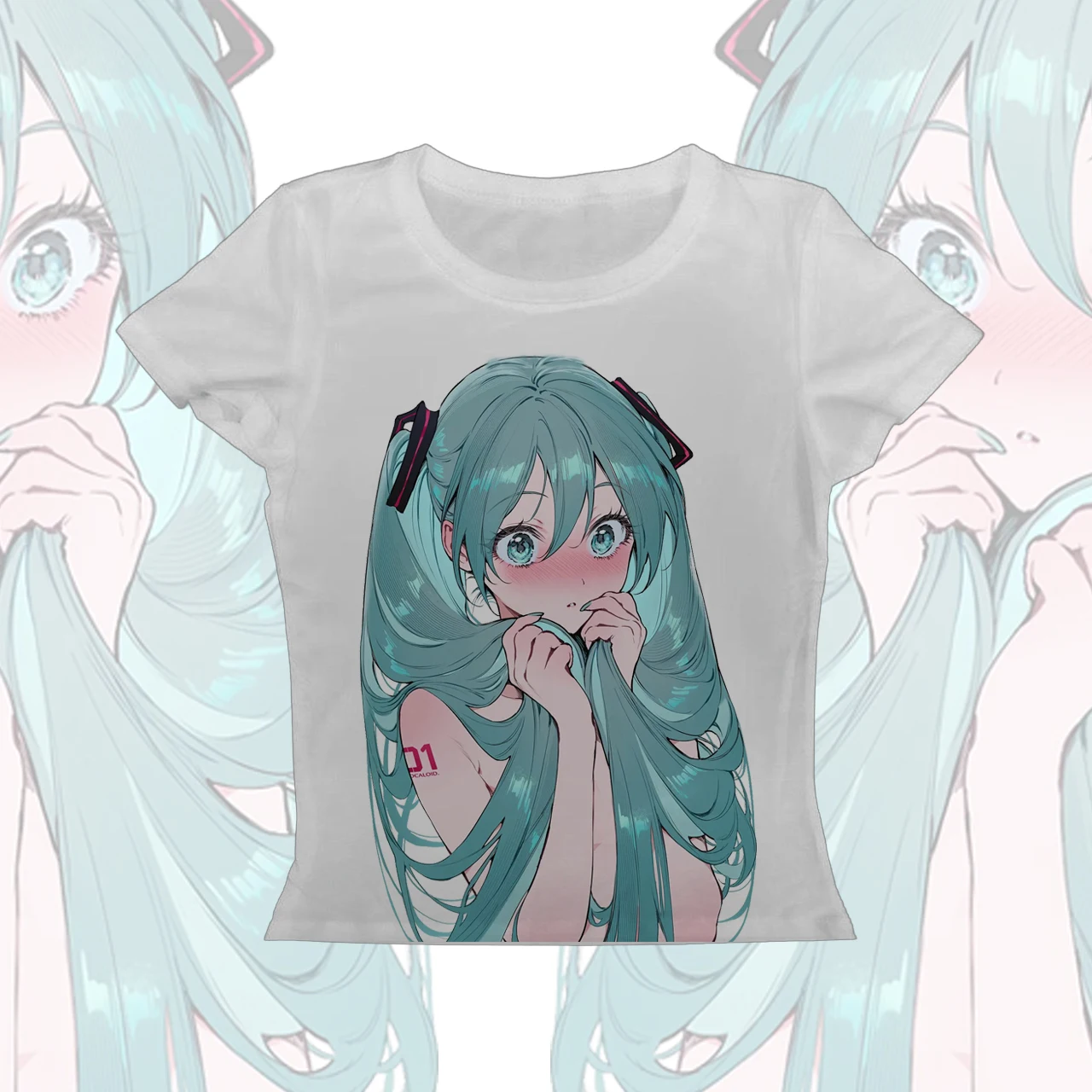 

Summer New Style Japanese Anime pattern leisure T-Shirt Women's Slim Crop top Fashion Casual Half Cute T-Shirt Fashion Baby Top