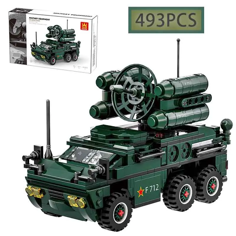 

Конструктор MOC 493 детали: Зенитная ракетная установка времен Второй мировой войны, модель военной бронированной машины, детская игрушка