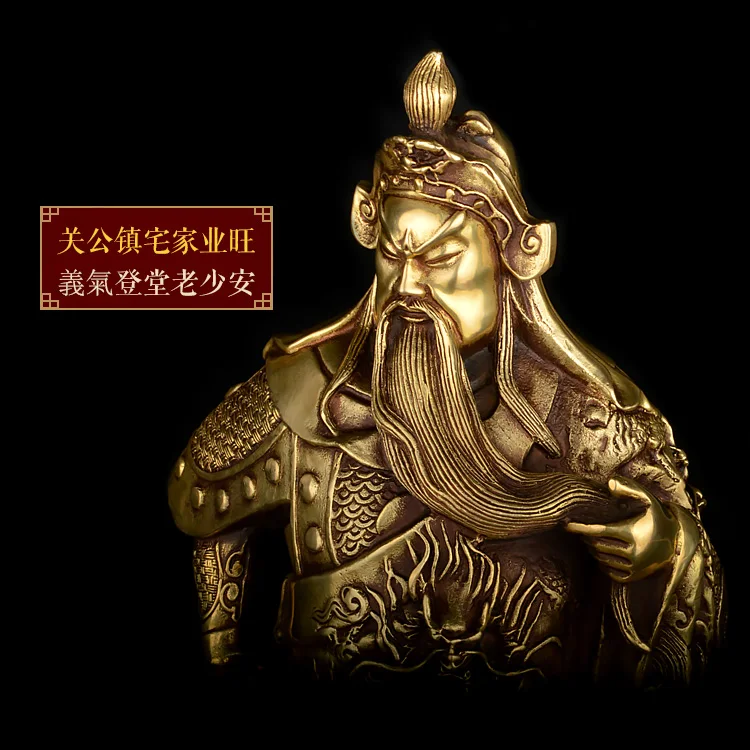 Efficacious OFFICE HOME  Protection # 37 CM TALL Guandi bronze statue Talisman # Money Drawing Martial god of wealth guan gong