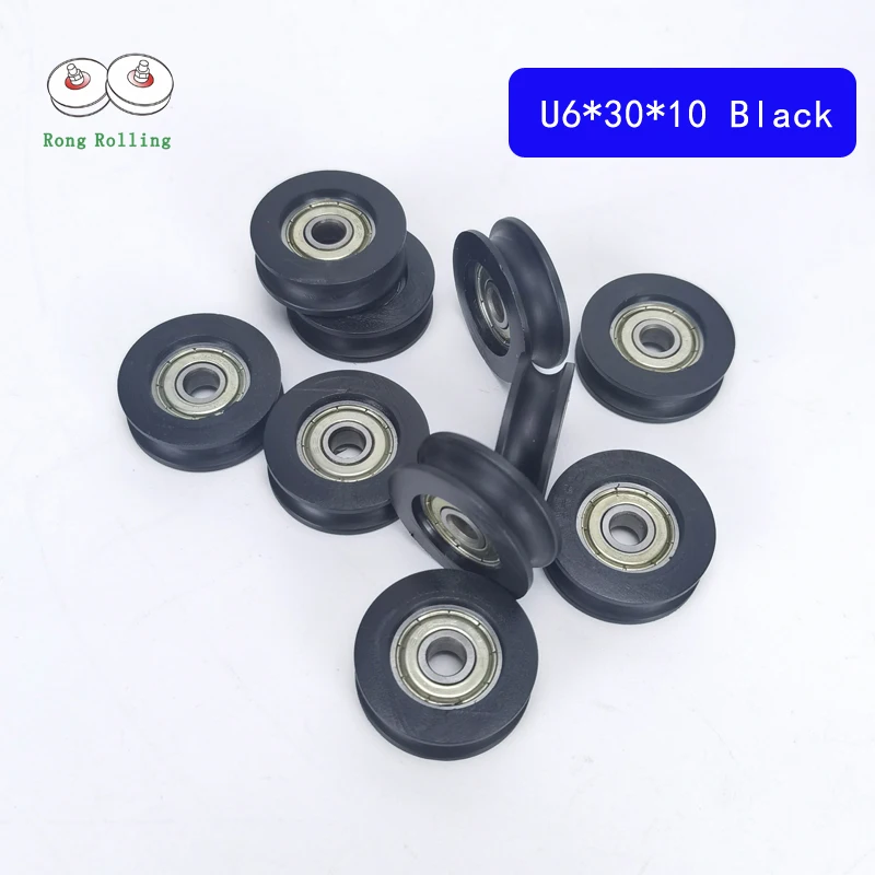 6*30*10 door or window nylon packages bearing 626ZZ inner 6mm, roller diameter 30mm,thickness 10mm,u groove sliding door rollers