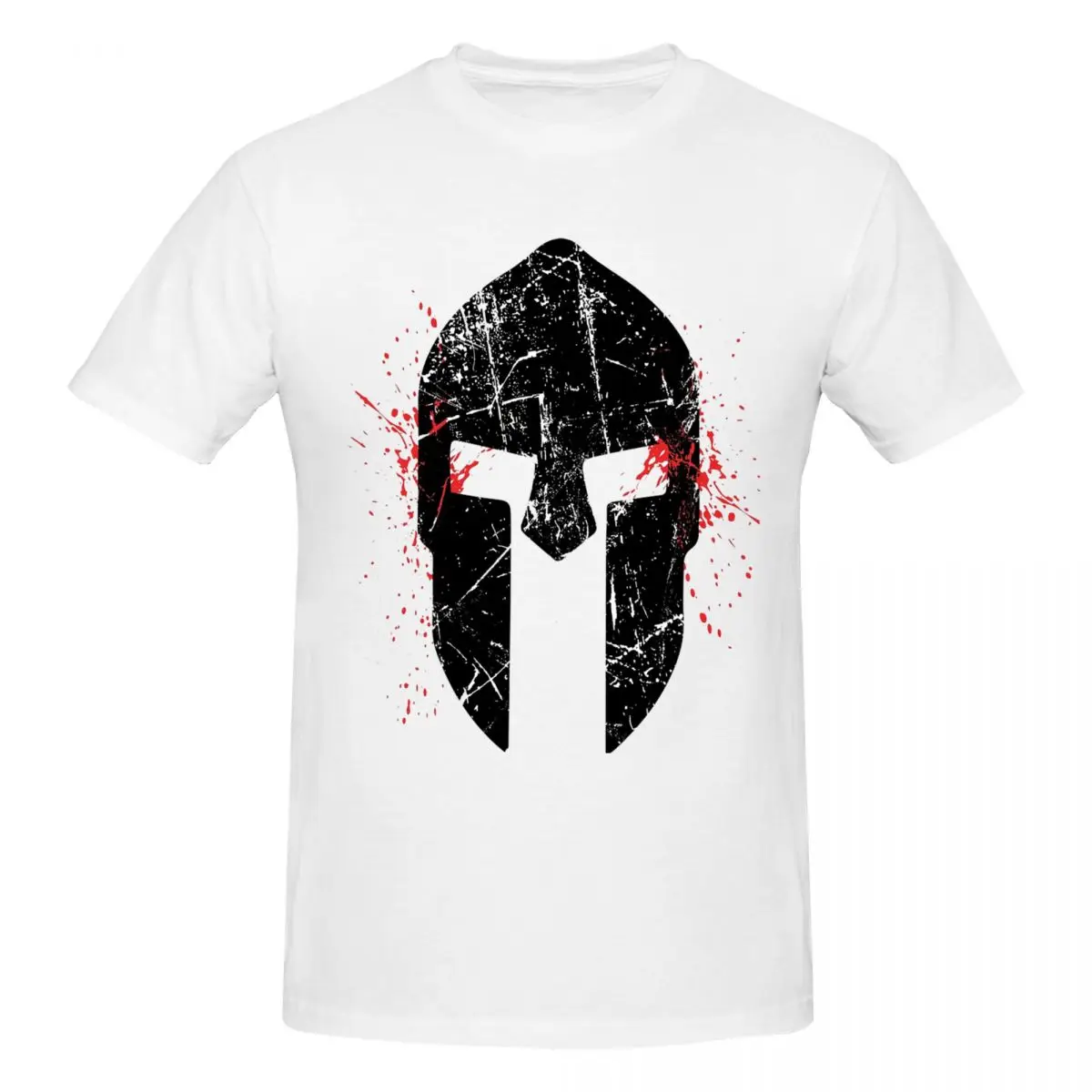 Spartan Training Sparta 300 Warrior Helmet Men T-Shirt Funny Plus Size T Shirts Męskie koszulki bawełniane z okrągłym dekoltem Krótkie letnie męskie