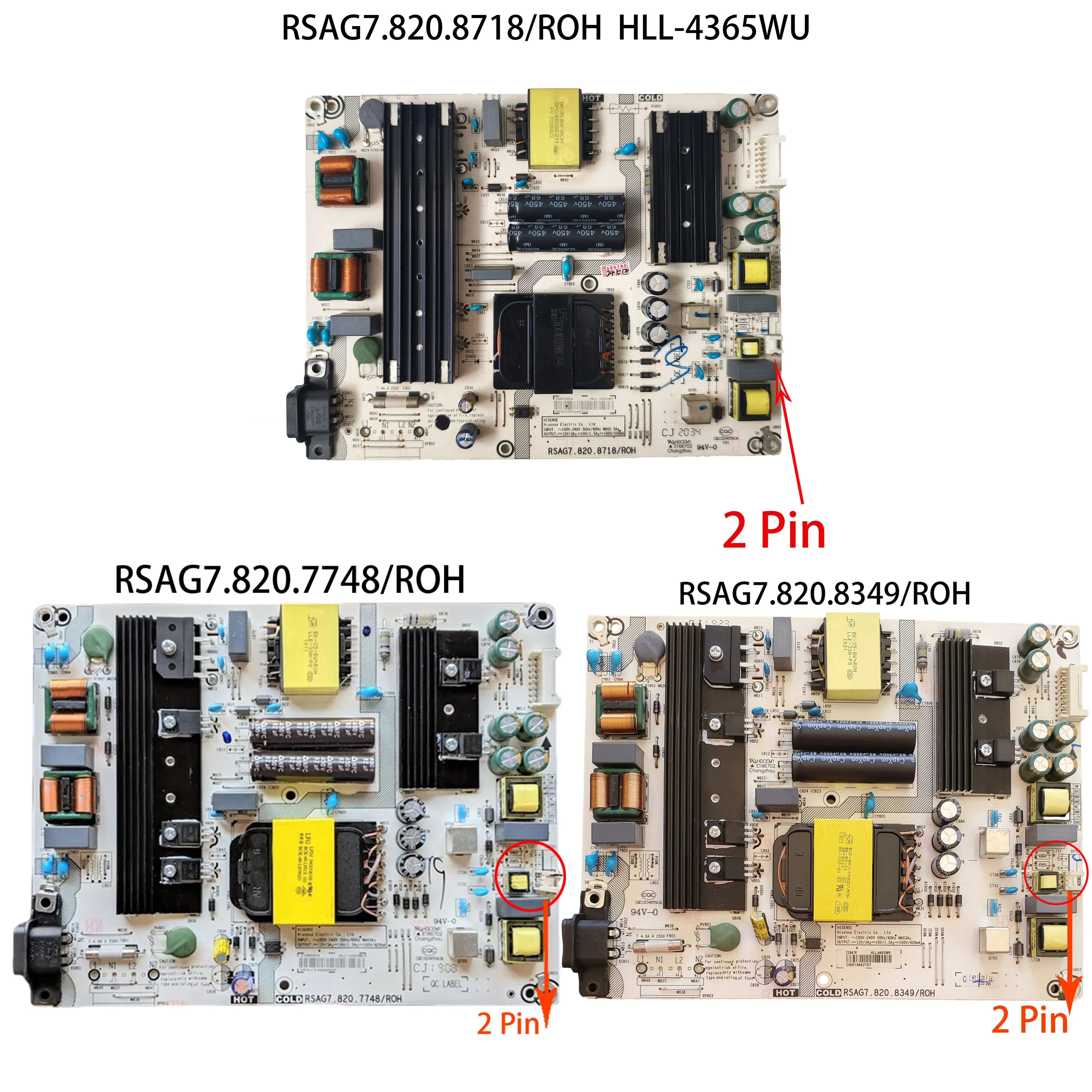 

Compatible with Hisense RSAG7.820.8718/ROH HLL-4365WU RSAG7.820.7748/ROH HLL-4360WC RSAG7.820.8349/ROH HLL-4465WK Power 2 Pin