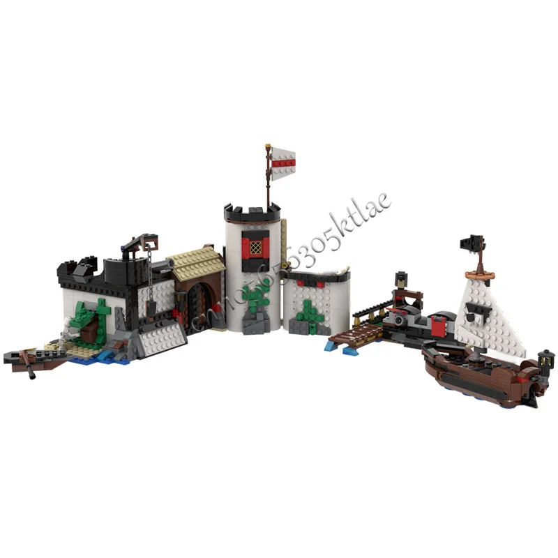 987 قطعة منزل شارع القلعة الأطباق المزروعة المراكب الشراعية MOC تخصيص وحدات بنة التعليمية لتقوم بها بنفسك لعبة عيد الميلاد هدية