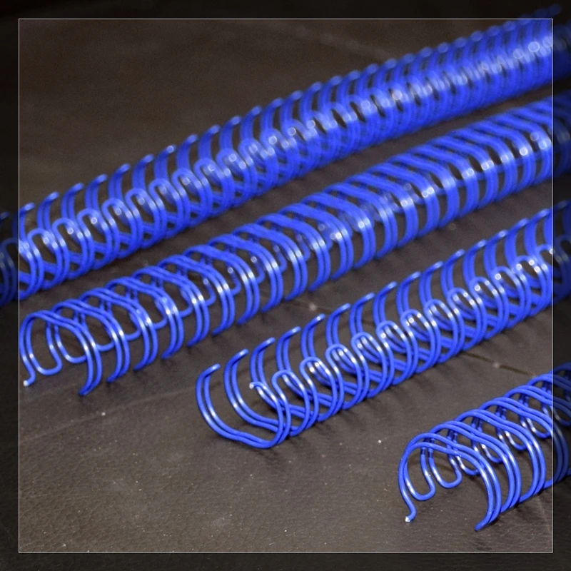 

8PCS/LOT Blue A4 3:1/2:1 Pitch 6.4-38.1mm OY Double Coil Blue Double Loop Wire Calendar Binding Comb Binding Wire Rings