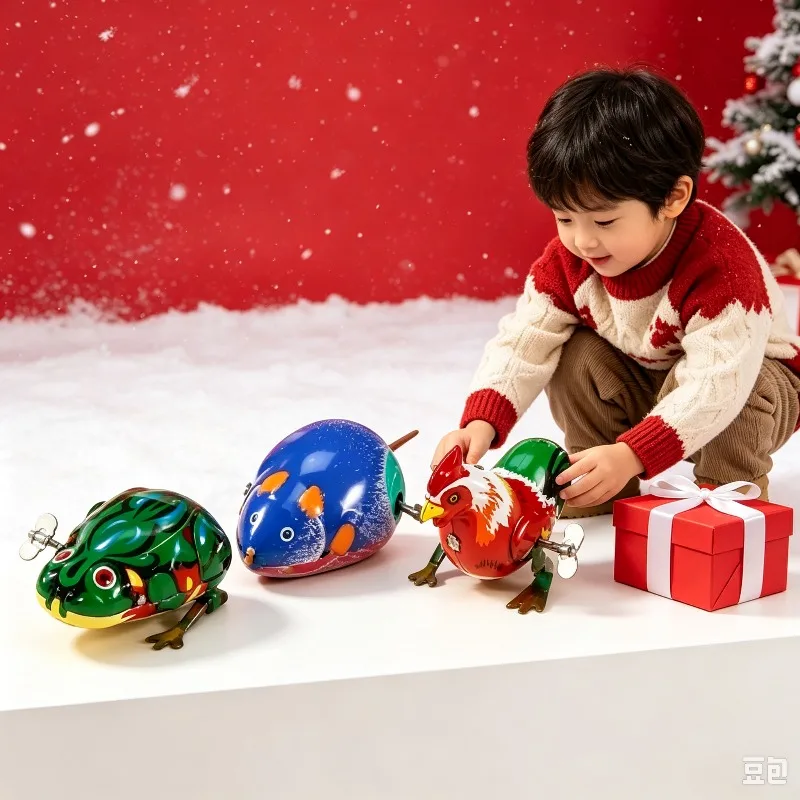 Durable Tin Clockwork Jumping Frog Wind‑up Toy Christmas Party Favor Funny Kids Play Gift Ornament