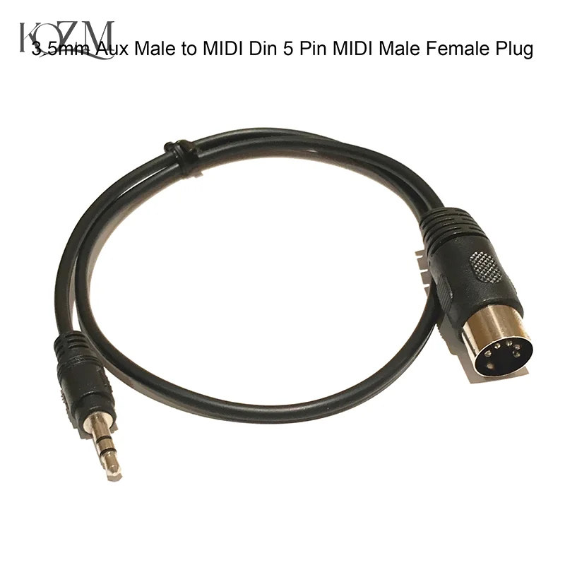 3.5mm Stereo Jack Audio Cable 3.5 mm Aux Male To MIDI Din 5 Pin MIDI Male Female Plug 0.5m For Microphone MIC