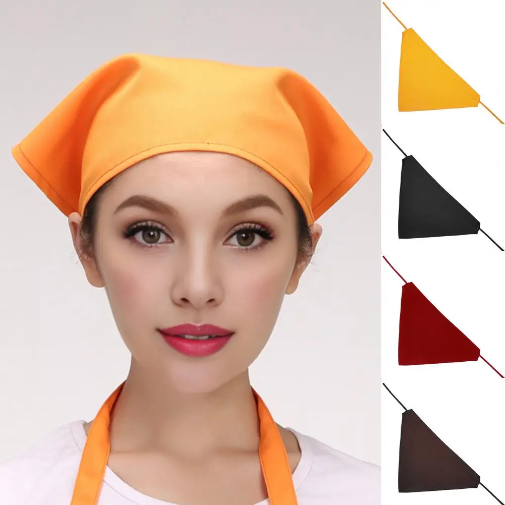 مثلث الحجاب بلون الدانتيل متابعة عمامة بلون الخبازين Baristas الطهاة النادلة الصلبة تنوعا قبعة أغطية الرأس وشاح