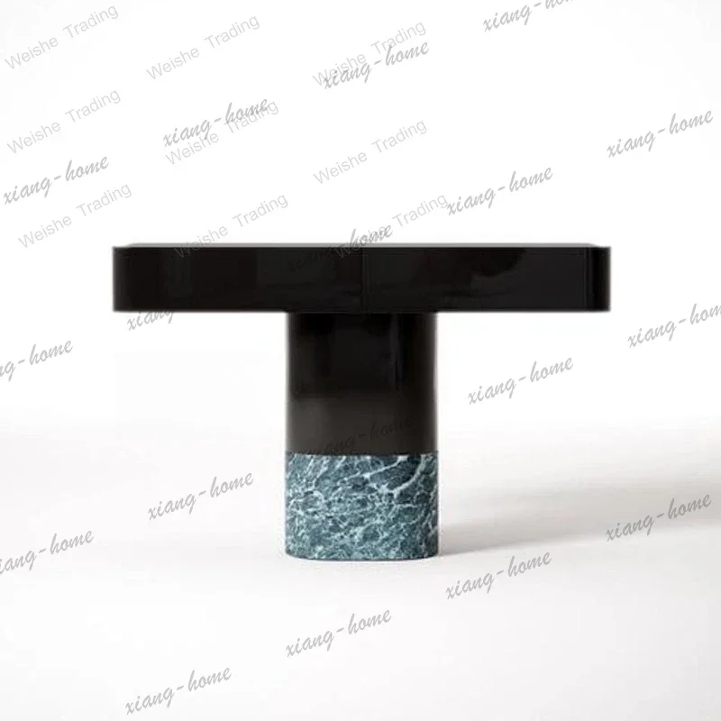 Factory Direct Modern Light Luxury High-end Entrance Table Hotel Lobby Decorative Cabinet Sales Office Solid Wood Marble Entranc