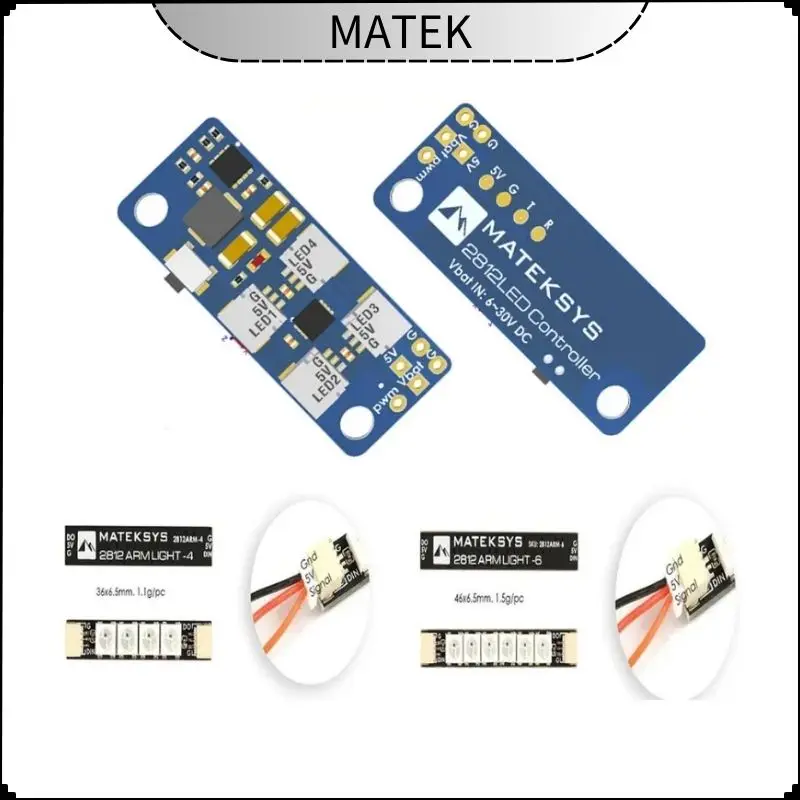 

Matek System 2812LED Controller V2 Светодиодный модуль управления 2-6S с BEC 5 В / 2812LED Контроллер V2 и 2812ARM-4 Light 2812ARM-6 Light