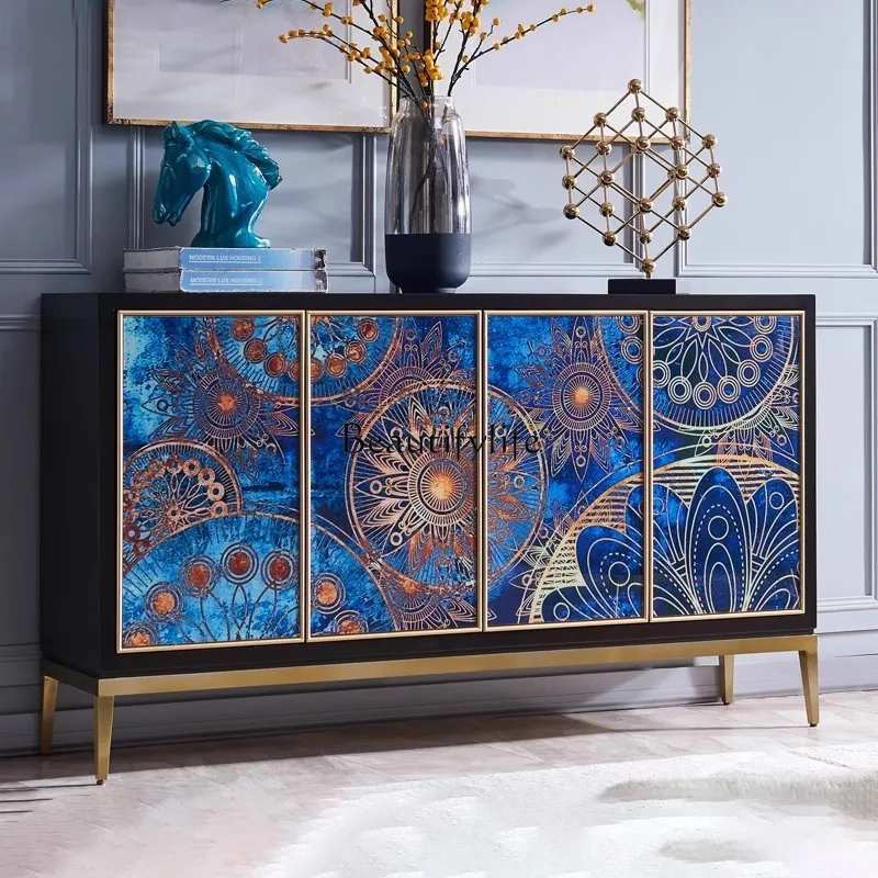 

Solid wood modern light luxury art porch cabinet dining side cabinet hotel locker