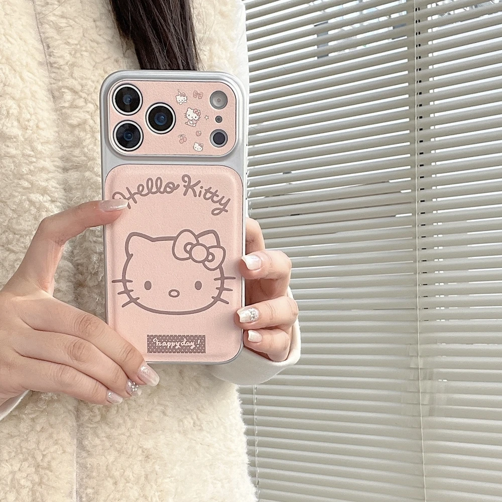 Korean Fashion Cute Cartoon Sanrio Hello Kittty Bow Phone Case For iPhone 17 Pro 16 15 14 13 Pro Max Cases Shockproof Hard Cover