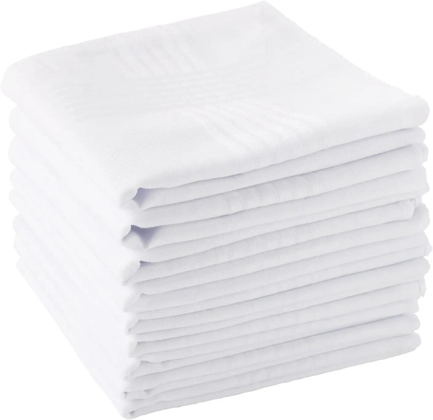 

100% Soft Cotton White Handkerchiefs for Men - Classic Hankies Pack of 5