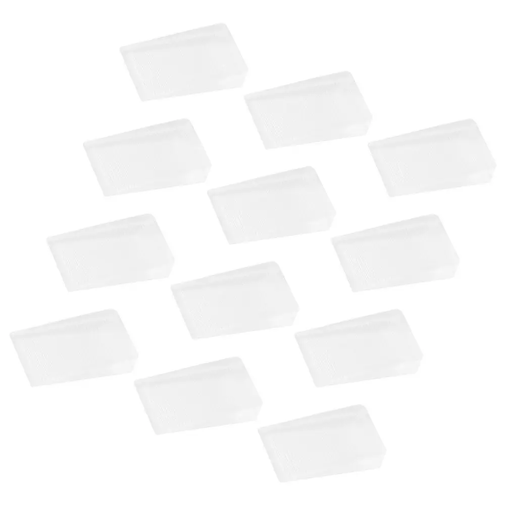 12Pcs Clear Plastic Furniture Leveling Shims for Wobbly Chairs Tables on Uneven Floors – Adjustable Door Stopper Blocks