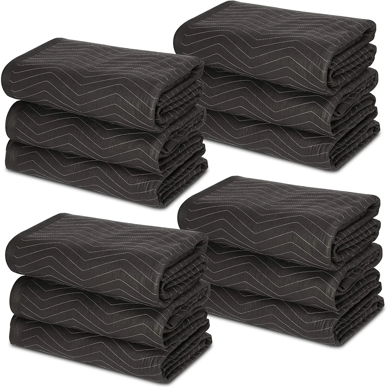 

12-Pack 80 x 72 inch Moving Blankets Heavy Duty Moving Pads for Protecting Furniture Quilted Shipping Furniture Pads