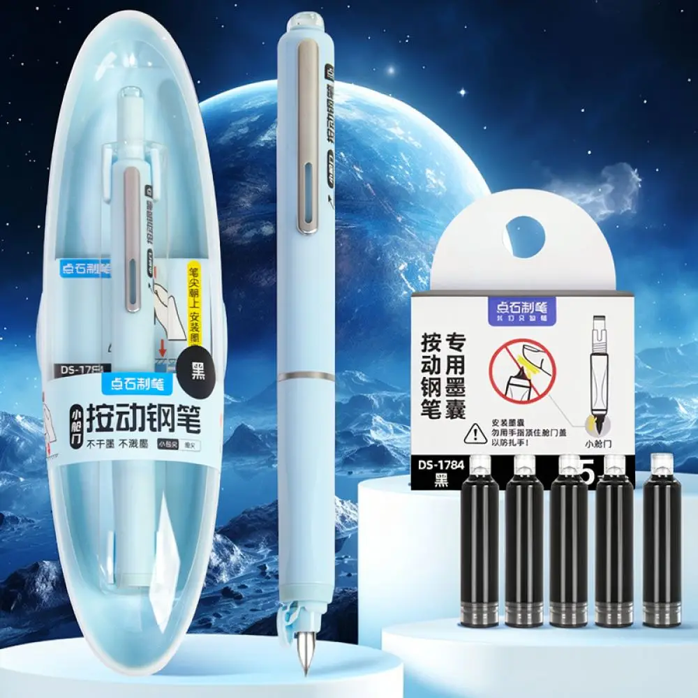For Dian Shi 784 Push Button Fountain Pen Student Calligraphy Tool Durable Nib Refillable Ink Office Stationery Pen