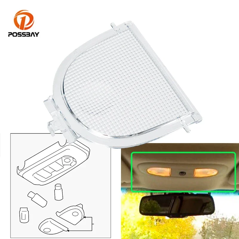 Car Overhead Roof Console Light Clear Shell Auto Replacement Part 4L3Z-13783-AA for Ford F-150 F150 2004 2005 2006 2007 2008