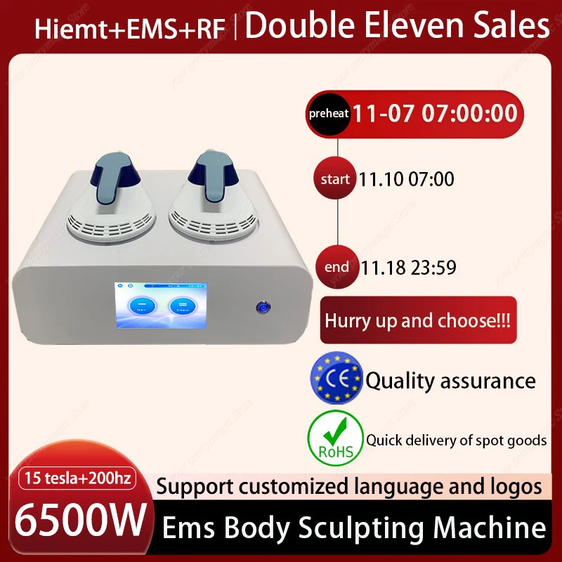 

Новейшая машина Emsone NEO RF Hiemt NEO 6500W 200HZ для похудения, стимулирования мышц, удаления жира, скульптуры тела для салона, домашнего использования