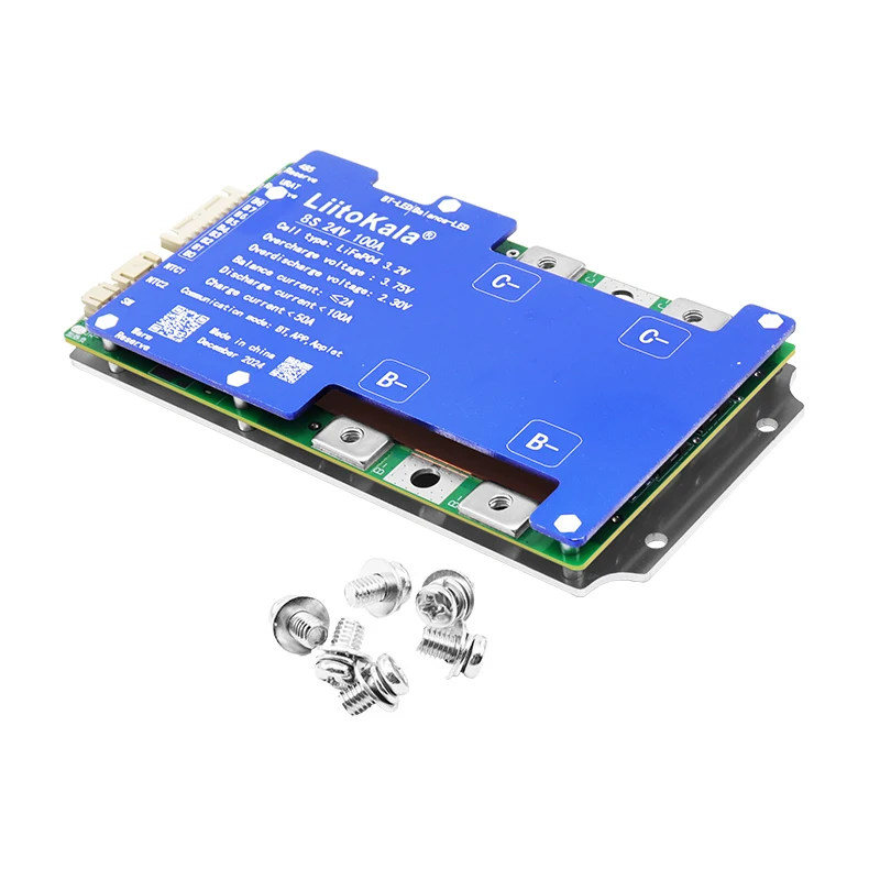 LiitoKala الذكية واي فاي BMS 100A Lifepo4 4S 12V 8S 24V 16S 48V 100A بلوتوث نظام العاكس الشمسي LFP تخزين الطاقة BT EV RV
