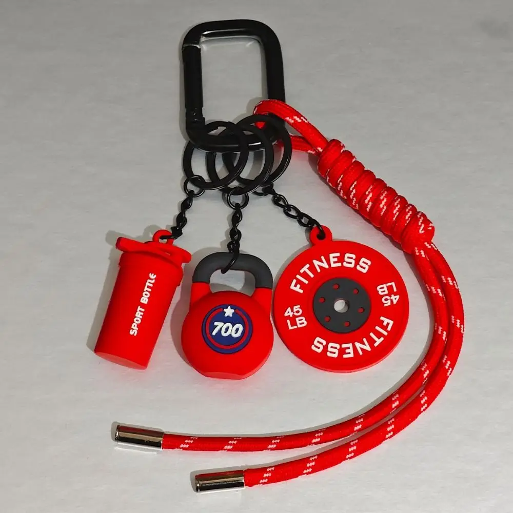

Mini Barbell Plates Key Chain Rectangular Buckle Water Cups Simulation Dumbbells Keyring Creative Kettlebells