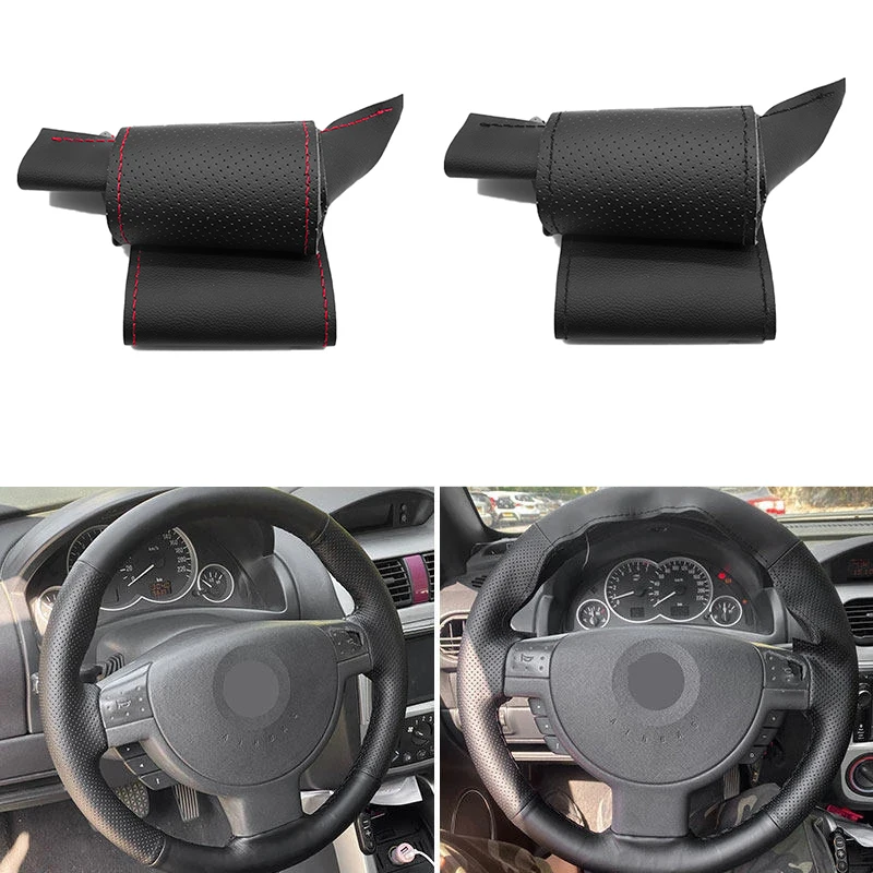 หนังถักเปียพวงมาลัยรถยนต์สำหรับ Opel Vauxhall Corsa C 2000-2006 Combo C 2001-2011 holden barina tigra 2005