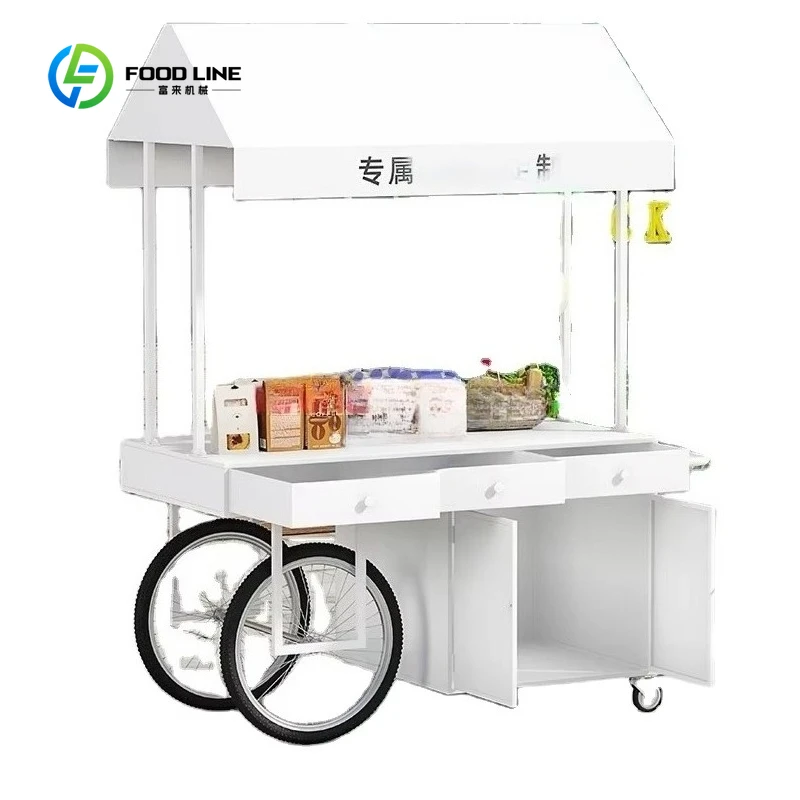 

Customized Classic Design Flower Display Bicycle Street Mobile Ice Cream Snack Street Food Carts for Sale