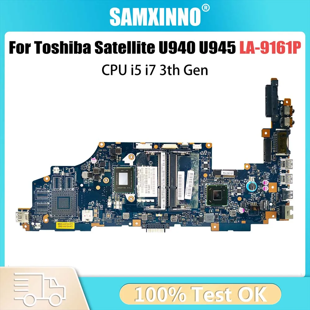 

VCUAA LA-9161P K000141040 K000136100 Mainboard For Toshiba Satellite U940 U945 laptop Motherboard With CPU i5 i7 3th Gen DDR3