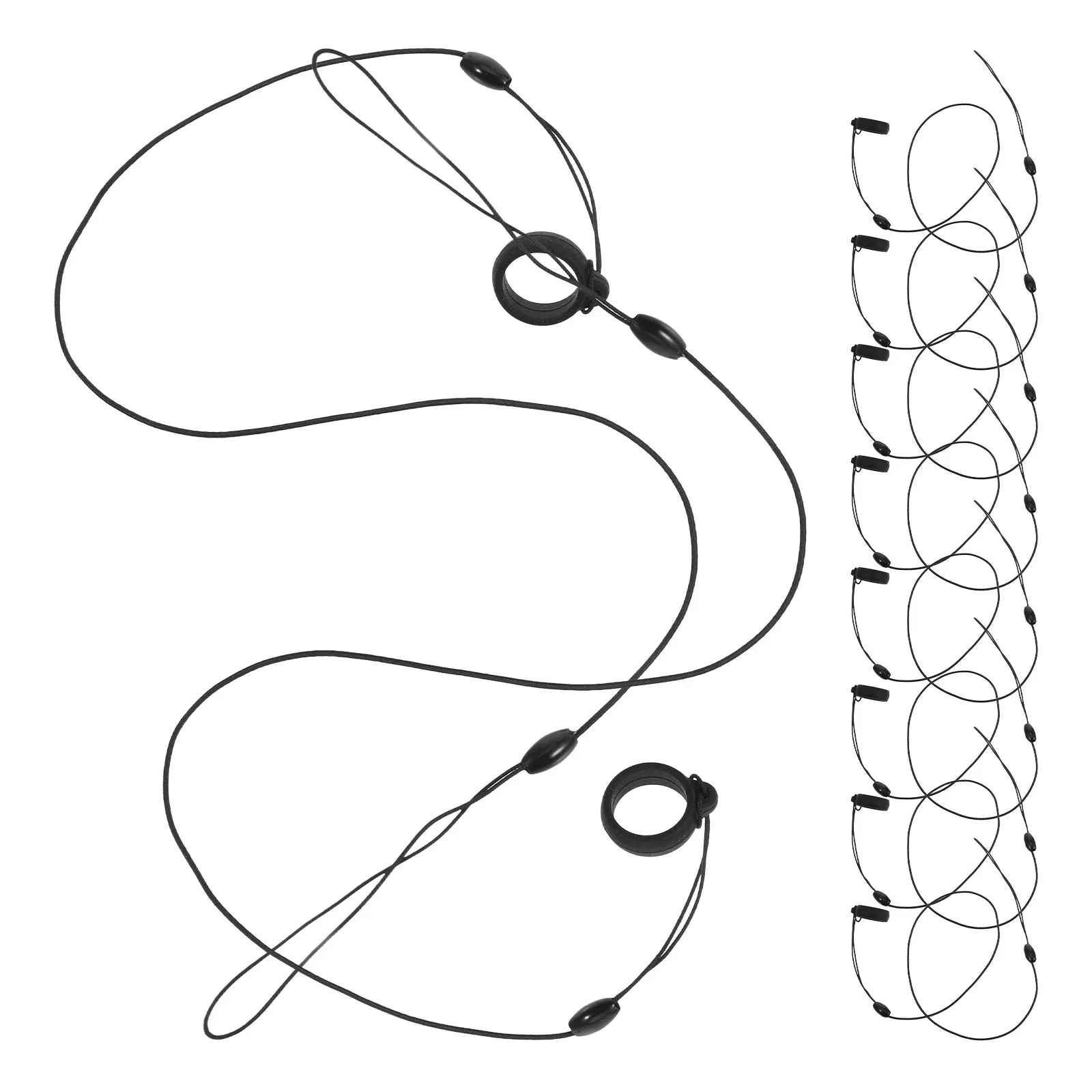 

10Pcs Elastic Anti Lost Lanyard Pen Holder with Silicone Ring for Office Clipboard Notebook Writing Essentials