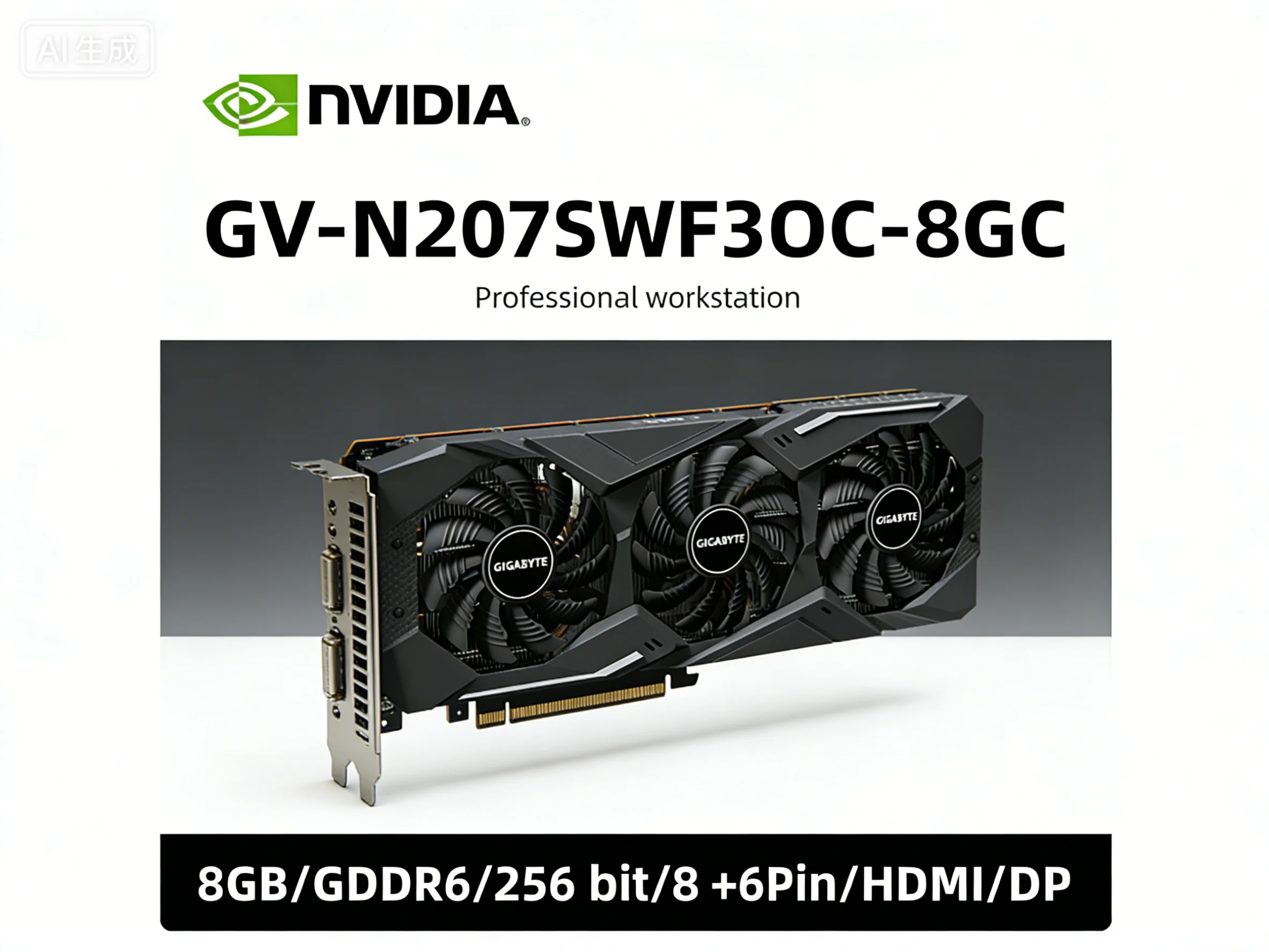 

Игровая видеокарта GIGABYTE GeForce RTX 2070 SUPER GPU GV-N207SWF3OC-8GC, 8 ГБ GDDR6, 256 бит, 8Pin+6Pin, HDMI, DP, три вентилятора, ATX