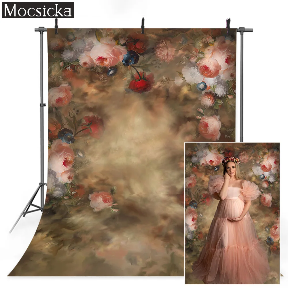 Mocsicka مجردة الأزهار التصوير خلفية للبالغين صورة رسمت باليد الزهور الأطفال عيد ميلاد الفن صورة خلفية