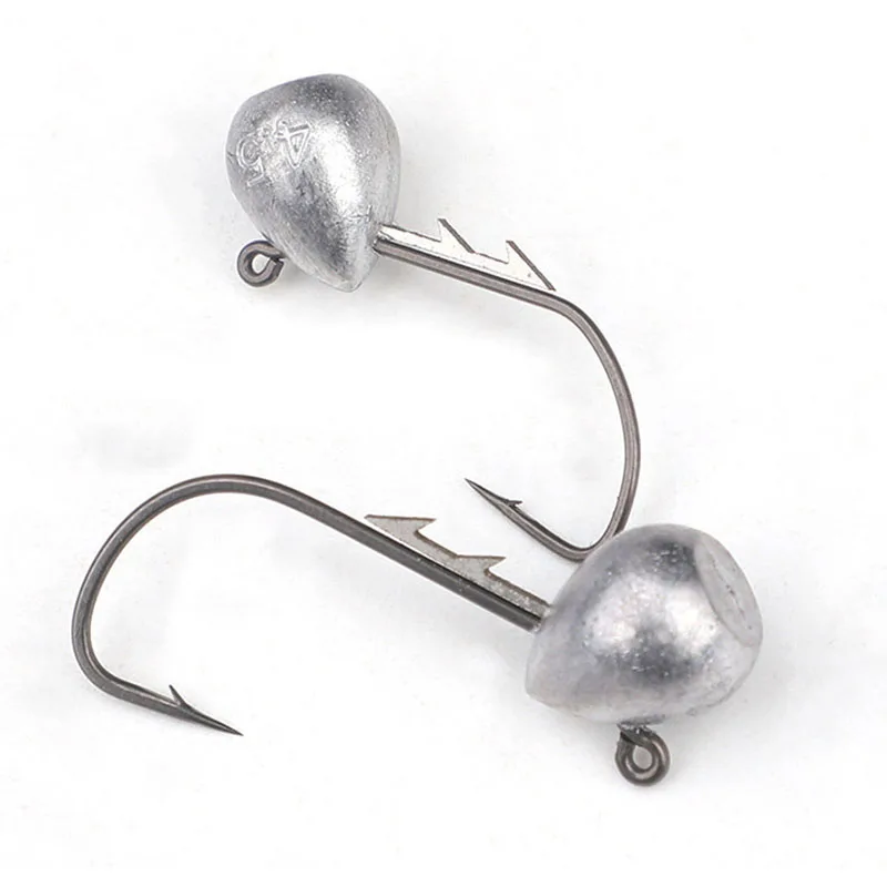5pcs Jig Head Hook 2.5g/3.5g/4.5g/6g Rockfish Exposed Head Hook Barbed Hook Trout Soft Worm Lure Jig Fishing Hook