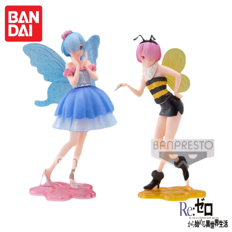 

In Stock Bandai Genuine From Scratch Rem Butterfly Ram Bee Fairy Scenery Figures Actual Doll Collection Gifts