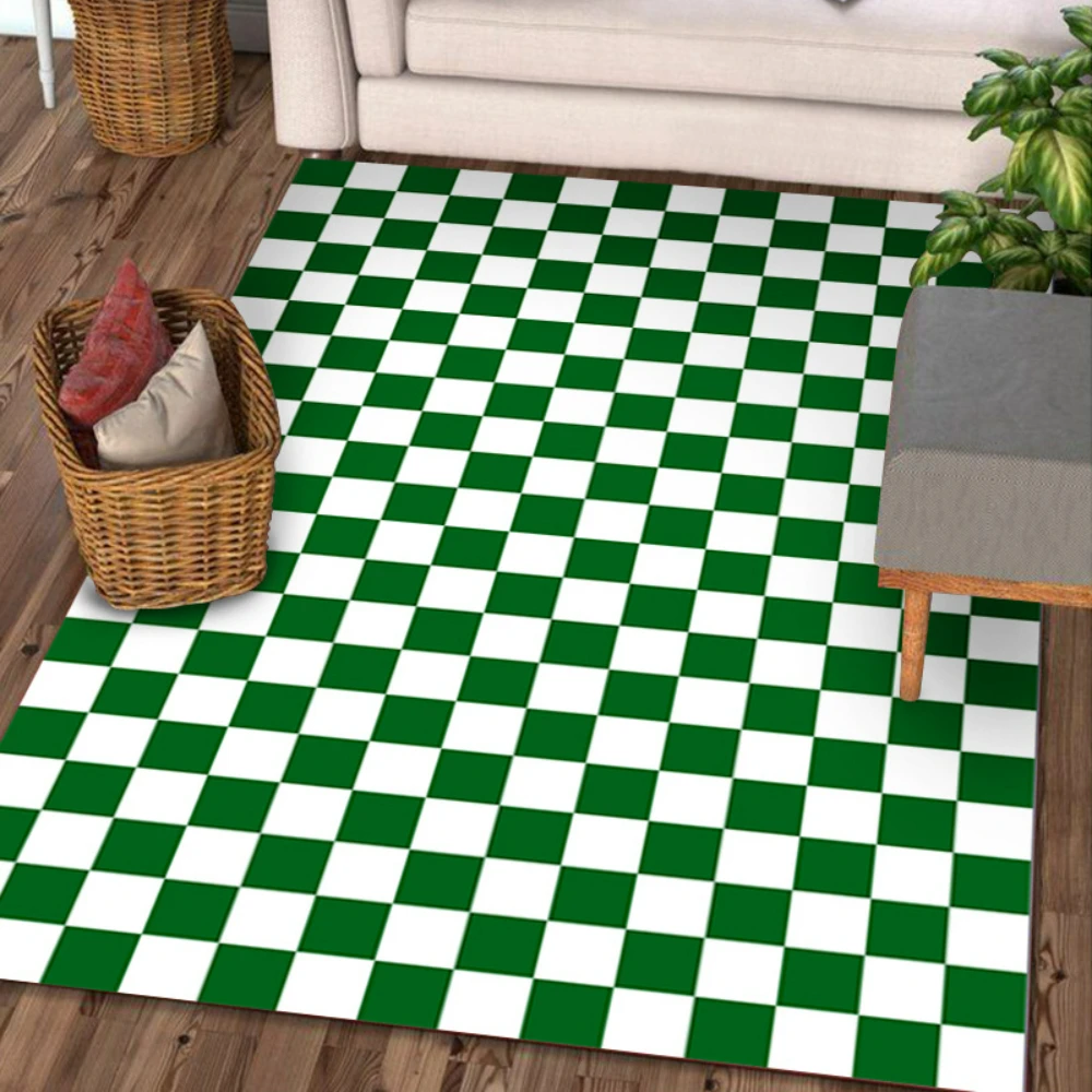 Bold Checker Design Carpet for Living Room Fun Geometric Rug Floor Mat Modern Apartment Living Room and Creative Studio Decor