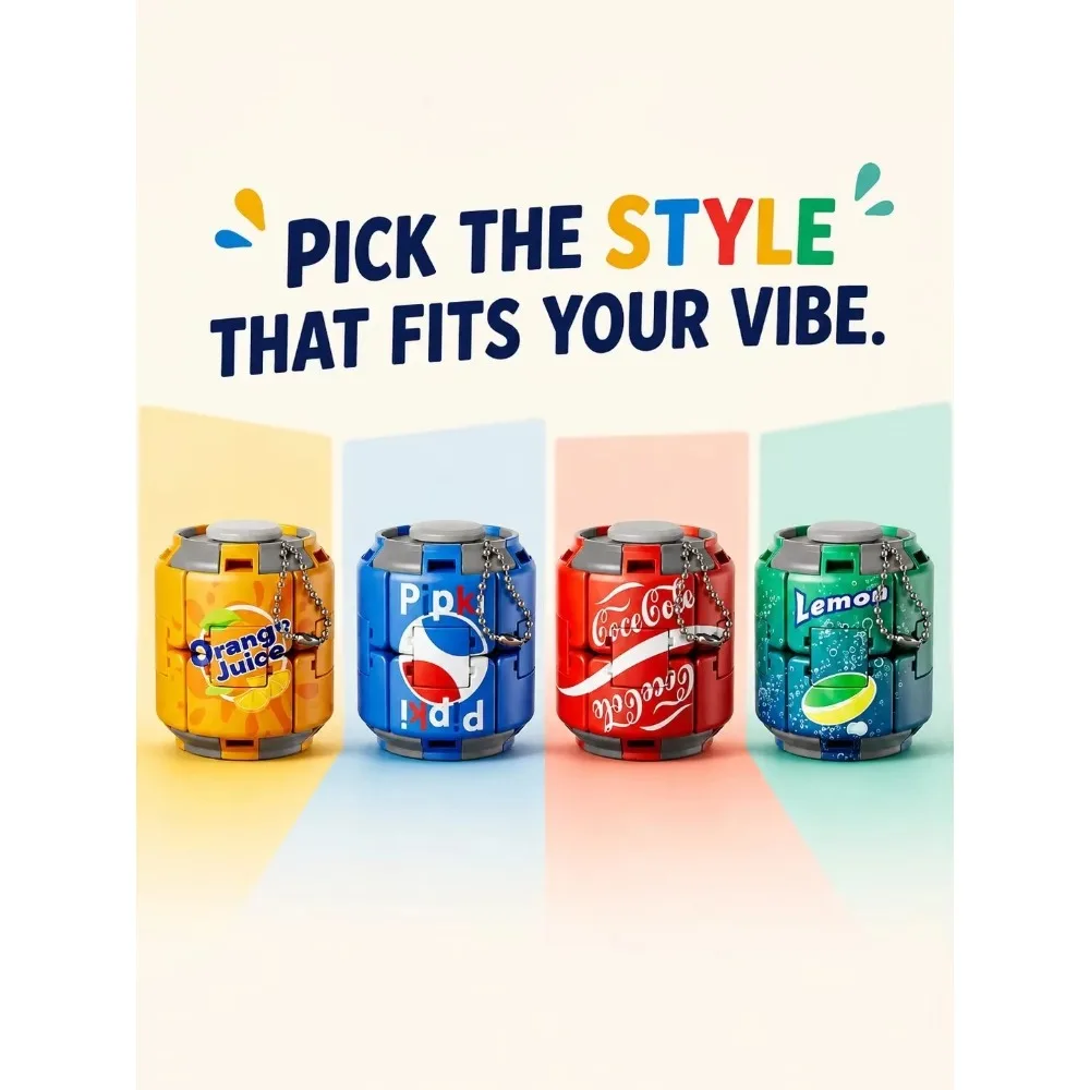 4 popular soda can slider creative stress-relieving toys - fingertip spinners with pressing can designs for stress relief toys