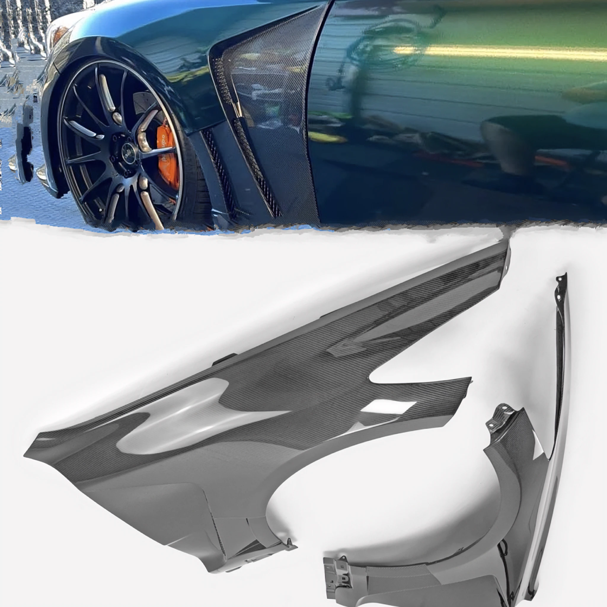 High quality automotive specific carbon fiber leaf side panel protective plate suitable for Stinger EPA Type 2