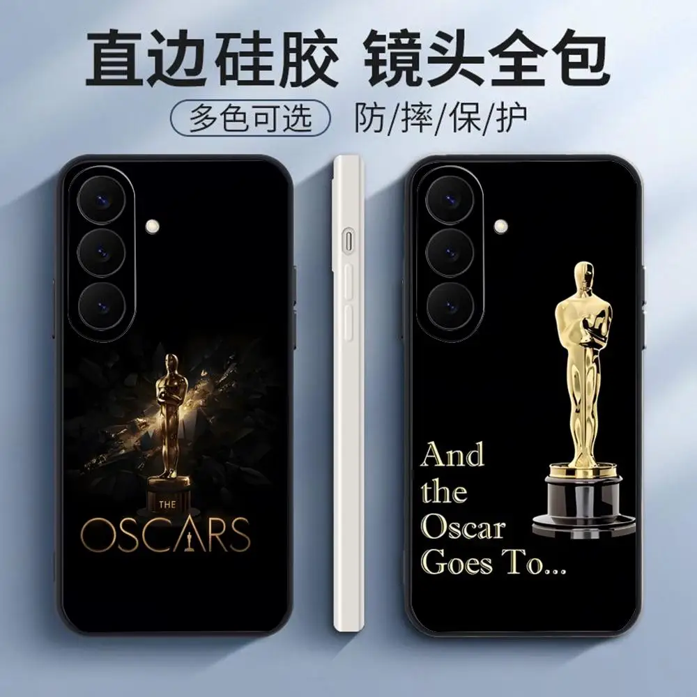 Fashion Golden Oscars Phone Case For Samsung Galaxy S26 S25 S24 S23 S22 S21 S20 Plus Ultra Soft Black