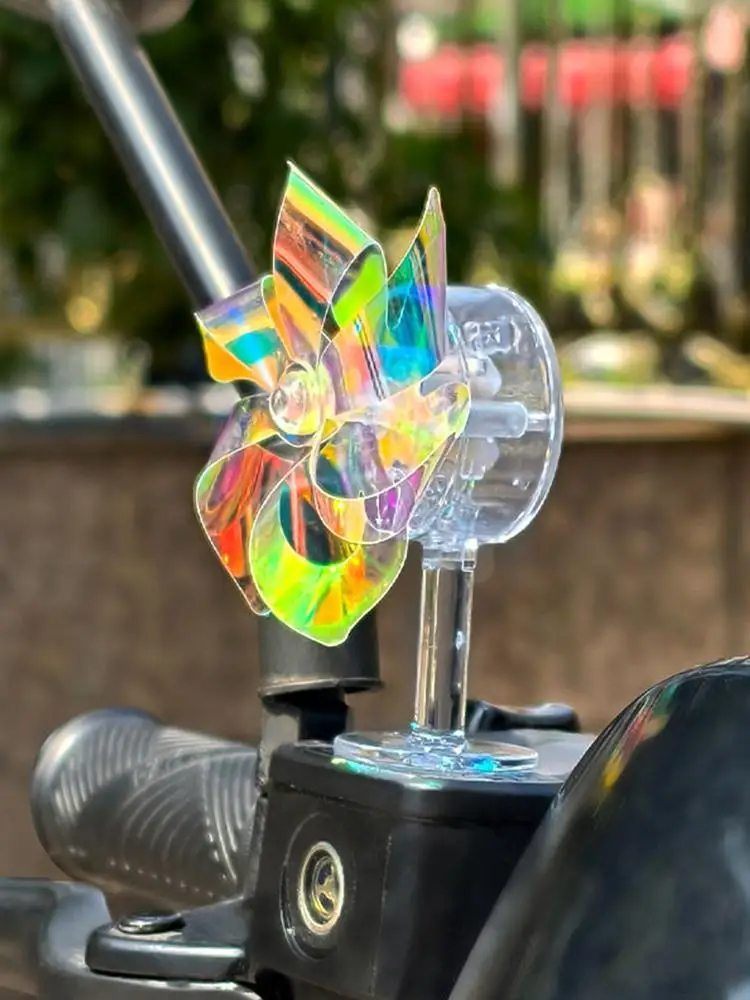 Guidon de moto à vent, décoration de voiture colorée, jouet auto-adhésif rotatif, décoration de toit de voiture