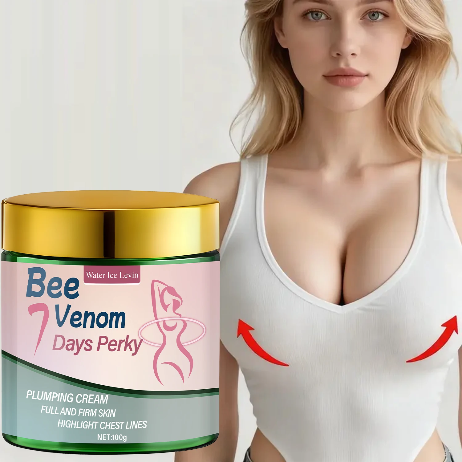 Bee Venom 7 Days Perky Plumping Cream, Collagen-Infused, Moisturizes Skin for Full, Firm Texture & Chest Line Highlight