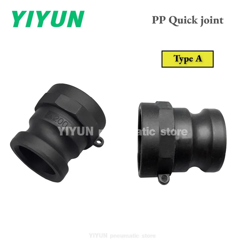 DN15 DN20 DN25 DN32 DN40 DN50 DN65 DN80 DN100 PP Quick Joint Male Head and Female Head A B C D E F DC CF CE Type Pneumatic Tool
