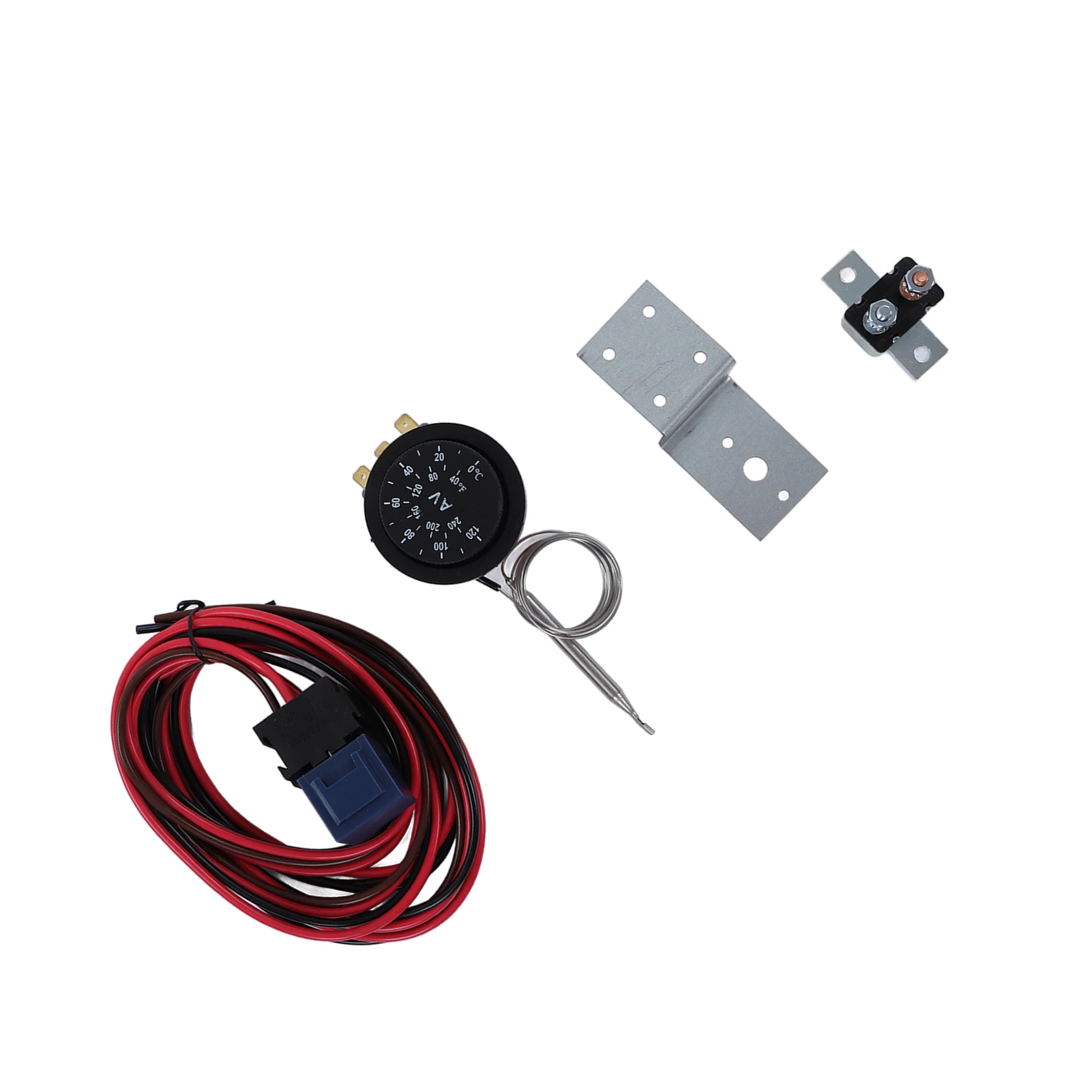 21Pcs 12V Electric Radiator Fan Thermostat Relay Wiring Kit for Car Truck Adjustable Cooling Control Set